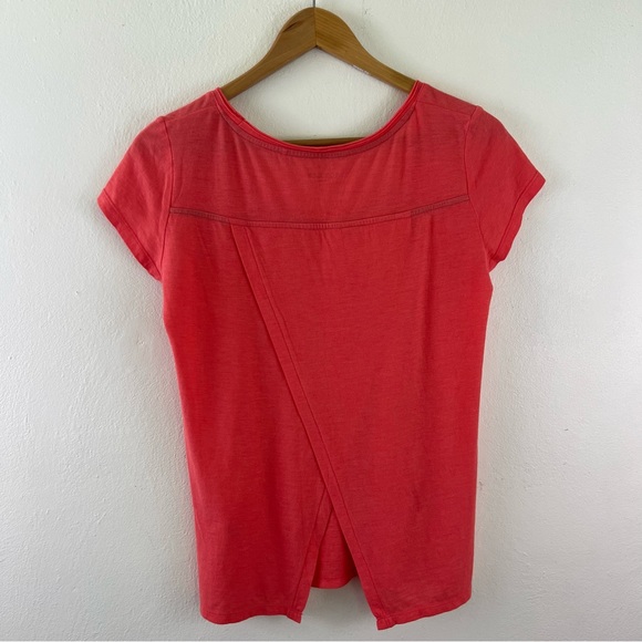 Toad&Co Organic Cotton Tissue Crossback Neon Coral Short Sleeve Tee - Picture 8 of 10